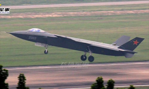 China has come up with its second prototype of J-20, coded 2002. Photo: huanqiu.com