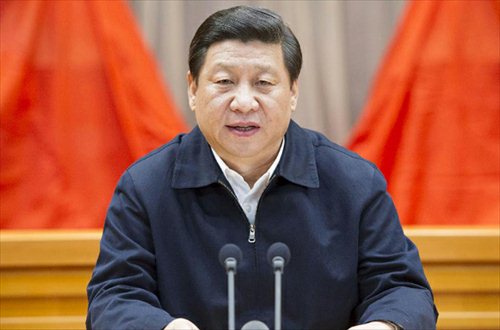Xi Jinping, general secretary of the Communist Party of China (CPC) Central Committee and chairman of the CPC Central Military Commission (CMC), addresses the opening ceremony of a high-profile workshop attended by new CPC Central Committee members and alternate members elected at the 18th CPC National Congress in November last year in Beijing, capital of China, Jan. 5, 2013. Photo: Xinhua