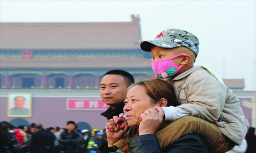 Visitors at Tiananmen Square in Beijing on November 8 Photo: CFP