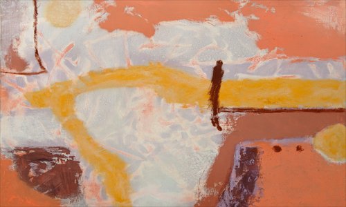 An oil painting on display
Photo:Courtesy of Zhu Qizhan Art Museum