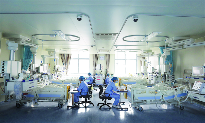 An inside view of the ICU of Zhuji People's Hospital in Zhejiang Province Photo: CFP