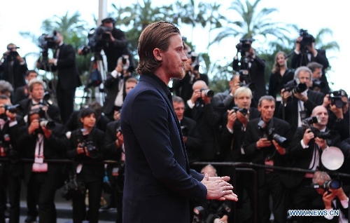  Actor Garrett Hedlund arrives for the screening of American film Inside Llewyn Davis in competition at the 66th Cannes Film Festival in Cannes, southern France, May 19, 2013. (Xinhua/Gao Jing) 