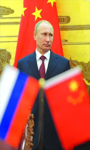 This photo shows Russia's President Vladimir Putin at a press conference following Russian-Chinese negotiations at the Great Hall of the People in Beijing on June 5, 2012. Photo: CFP