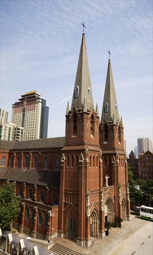 The Gothic-style Xujiahui Cathedral is now a popular tourist attraction. Photo: CFP
