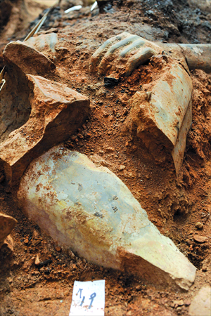 Leg of a terracotta warriors 