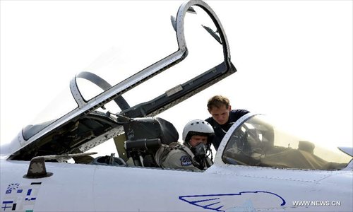 A pilot of Russian aerobatic tam 