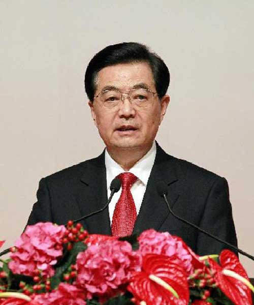 Chinese President Hu Jintao delivers a speech at a welcoming dinner hosted by the government of the Hong Kong Special Administrative Region in Hong Kong, south China, June 30, 2012.Photo: Xinhua