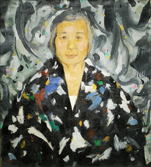 Two paintings by Wu Guanzhong
Above: Portrait of Zhu Biqun (1995)
Top: Remain of Lotus (2008) Photos: IC