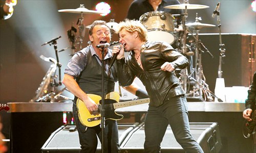 Bruce Springsteen (left) and Jon Bon Jovi Photo:IC