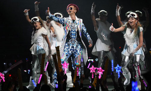 Pop singer Show Luo gives performance during a concert of his 2013 world tour 