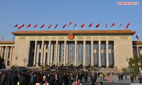 Delegates of the 18th National Congress of the Communist Party of China (CPC) arrive to attend the 18th CPC National Congress at the Great Hall of the People in Beijing, capital of China, November 8, 2012. The 18th CPC National Congress will be opened in Beijing on Thursday morning. Photo: Xinhua