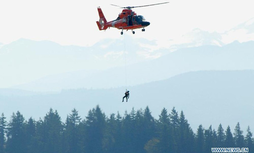 US Coast Guard crew of HH-65 