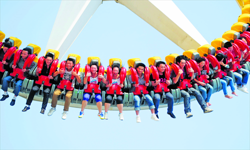 Tourists at the Happy Valley theme park in Wuhan, Central China's Hubei Province. Photo: CFP