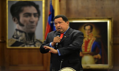 Venezuela President Hugo Chavez speaks during a press conference in Caracas on October 9. Photo: AFP