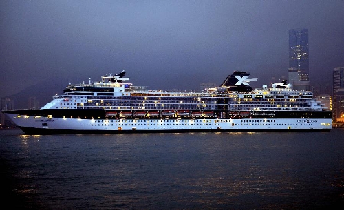  The cruise ship GTS Millennium reaches the Kai Tak Cruise Terminal in south China's Hong Kong, March 16, 2013. GTS Millennium arrived at Hong Kong's Kai Tak Cruise Terminal on Saturday and became the first cruise ship to berth at the terminal prior to its official opening in June 2013. (Xinhua/Chen Xiaowei)  