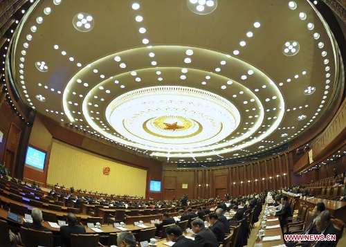  Closing ceremony of the 31st session of the 11th National People's Congress (NPC) Standing Committee is held in Beijing, capital of China, Feb. 27, 2013. (Xinhua/Xie Huanchi)  