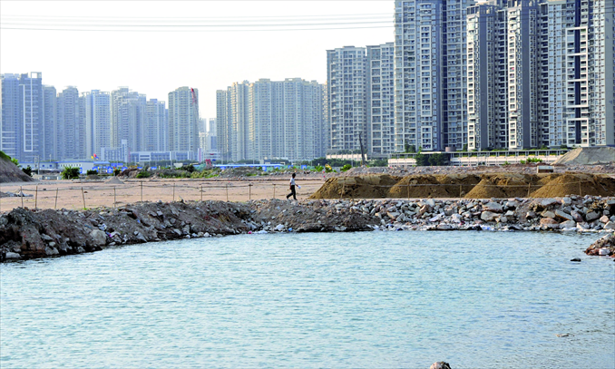 Residential buildings spring up as land reclamation continues in Shenzhen, Guangdong Province. Photo: CFP