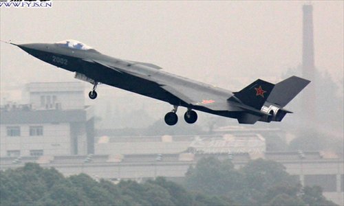 China has come up with its second prototype of J-20, coded 2002. Photo: huanqiu.com