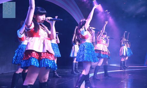 SNH48 members performing in their own theater in Shanghai Photos: Courtesy of the Shanghai Star48 Music & Culture Communication Company
