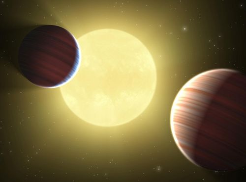 Previous discoveries of NASA’s Kepler mission: This artist’s concept illustrates Kepler-9 star system. This is the first star system found to have multiple transiting planets. Photo: NASA