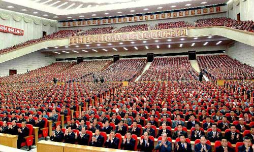 Photo released by Korean Central News Agency (KCNA) on Sept. 8, 2012 shows the Central Report Assembly for the 64th National Day held in Pyongyang, capital of the Democratic People's Republic of Korea (DPRK). Photo: Xinhua/KCNA
