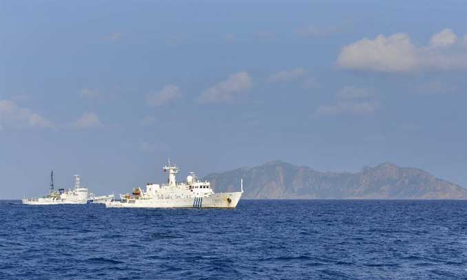The China Marine Surveillance ships patrol around the Diaoyu Islands, October 25, 2012. Photo: Xinhua