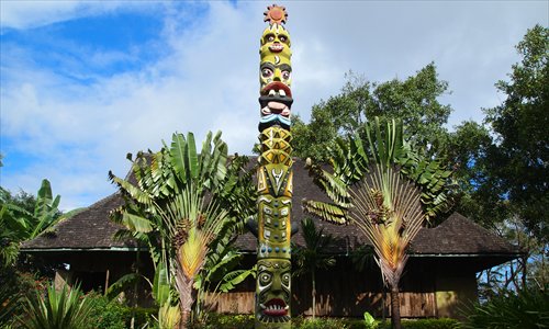 A sacred pillar of the Jinuo village.Photo: Ni Dandan/GT