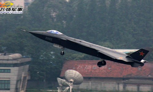 China has come up with its second prototype of J-20, coded 2002. Photo: huanqiu.com