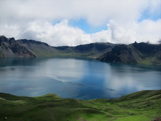 Mist from Tianchi (Heavenly Lake) rises, creating a magnificent setting at Changbai Mountain. Photo: Er Dong
