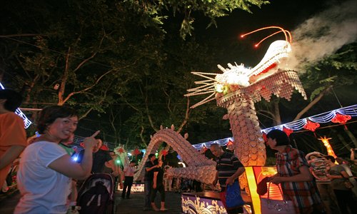Large lanterns are on display at the Lu Xun Park for the upcoming Mid-Autumn Festival. Photos: Cai Xianmin/GT and courtesy of festival organizer