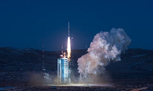 Long March-2C carrier rocket carrying an environment-monitoring satellite Huanjing-1C blasts off from the launch pad at the Taiyuan Satellite Launch Center in Taiyuan, capital of north China's Shanxi Province, Nov. 19, 2012. The Huanjing-1C satellite and the other two satellites Huanjing-1A and Huanjing-1B, which were sent to the outer space in 2008, will be used to monitor the environment and help reduce natural disasters. Photo: Xinhua
