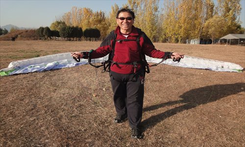 Xi Junwu, a novice paraglider who has taken time off work to dedicate himself to the sport. Photo:Li Lin/GT