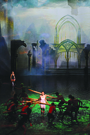 Golf courses (above left) and hot springs (above middle) are far more taxing on Beijing's water supply than the new production of House of Dancing Water(above right), experts say. Photos: CFP and IC