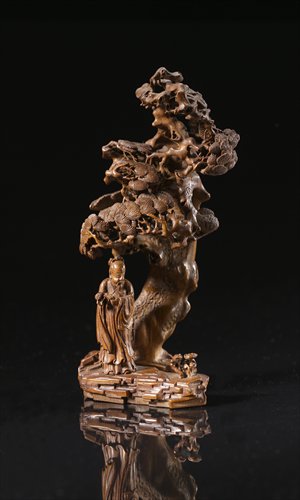 The bamboo carving artwork on display at the Shanghai Museum
Photo: Courtesy of the museum