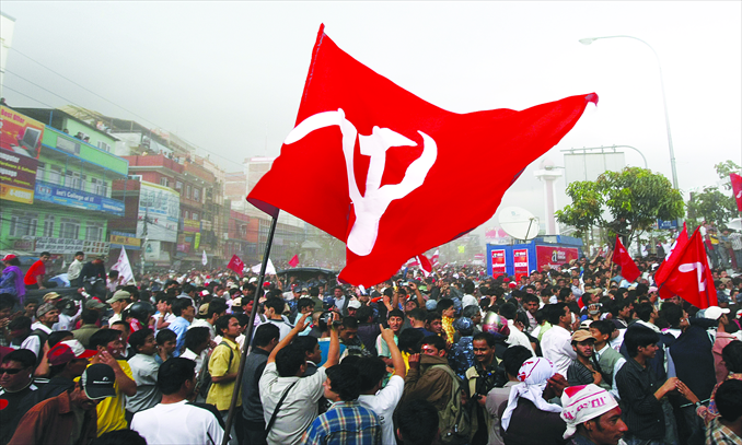 Supporters of Prachanda, head of the UCPN-Maoist party, celebrate his election win in Kathmandu on April 12, 2008, ending a decade of civil war. Photo: IC