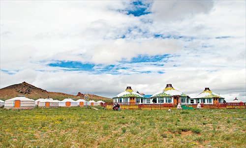 A stand of traditional Mongolian yurts Photo: CFP