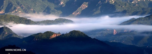 Photo taken on July 3, 2013 shows the scenery of the mountainous areas in Liulimiao Village of Huairou District, Beijing, capital of China. (Xinhua/Bu Xiangdong)