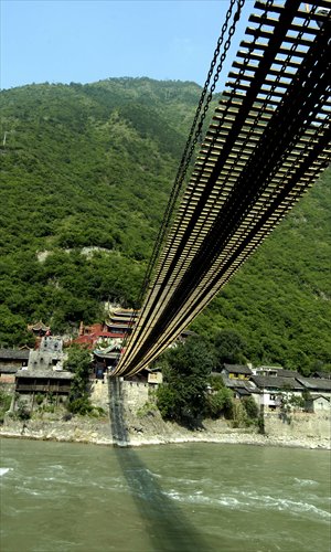 The Luding Bridge in Sichuan Province, which the CPC crossed during the Long March