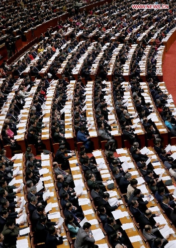 The closing meeting of the first session of the 12th National Committee of the Chinese People's Political Consultative Conference (CPPCC) is held at the Great Hall of the People in Beijing, capital of China, March 12, 2013. (Xinhua/Liu Weibing)