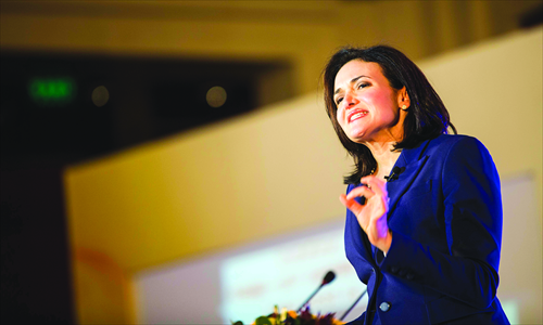 American businesswoman Sheryl Sandberg, whose book inspired the Lean In women's empowerment. Photo: CFP