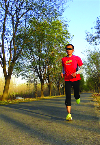 Zhang Suhai on his morning jog. Photo: Courtesy of Zhang Suhai