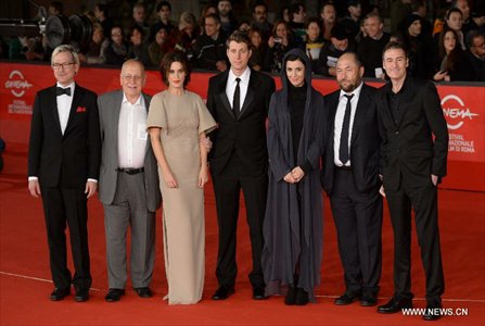 Members of the international jury pose on the red carpet of the 7th Rome Film Festival in Rome, Italy, Nov. 9, 2012. The 7th Rome Film Festival opened here late Friday. Photo: Xinhua