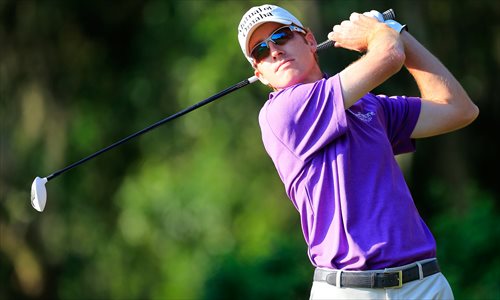 Roberto Castro plays a shot from the 12th tee during round one of the Players Championship on Thursday. Photo: AFP