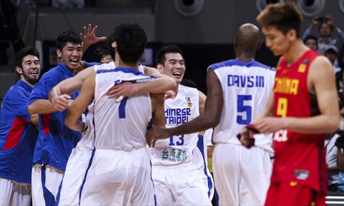 Chinese Taipei players celebrate after winning the game on Friday in Manila. Photo: CFP