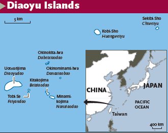 Diaoyu Islands map
