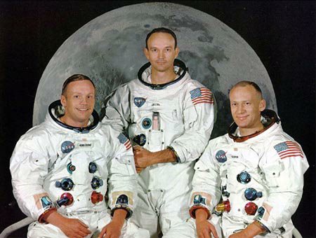Apollo 11 astronauts (L-R) Neil Armstrong, Michael Collins and Edward 