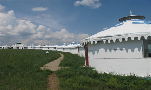 Mongolian yurts in Huhe Nur
