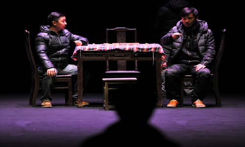 Actors rehearse a performance in the Jiangnan Theater in Nanjing, Jiangsu Province on March 17, this year. Photo: CFP