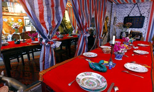 The home of French artist Christian de Laubadère,which is decorated with objects he collected over the years. Photos: Yang Hui/GT