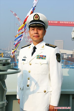 Mei Wen, political commissar of China's first aircraft carrier 